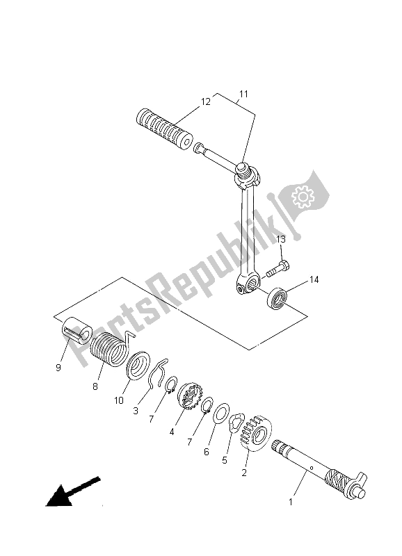 All parts for the Starter of the Yamaha TT R 110E 2012
