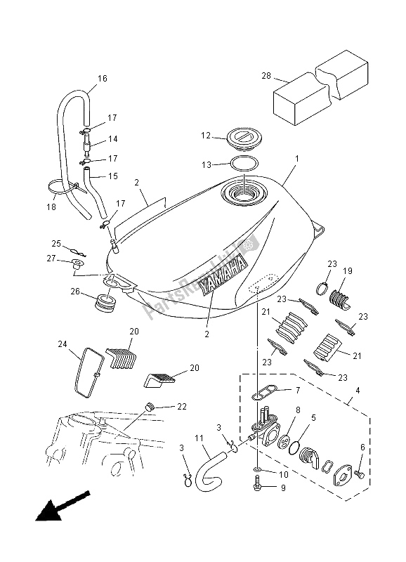 Todas las partes para Depósito De Combustible de Yamaha TZ 125 2000