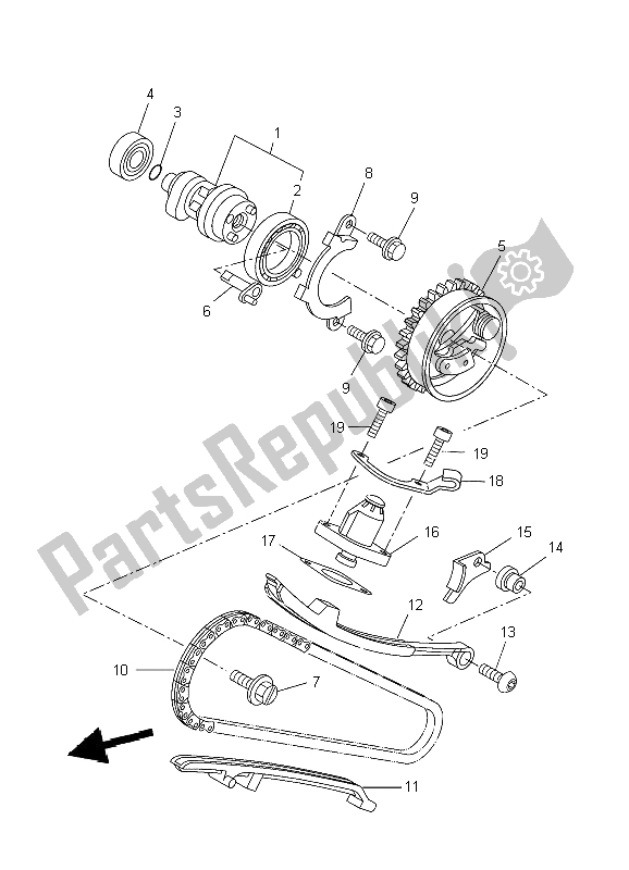 All parts for the Camshaft & Chain of the Yamaha WR 125X 2009