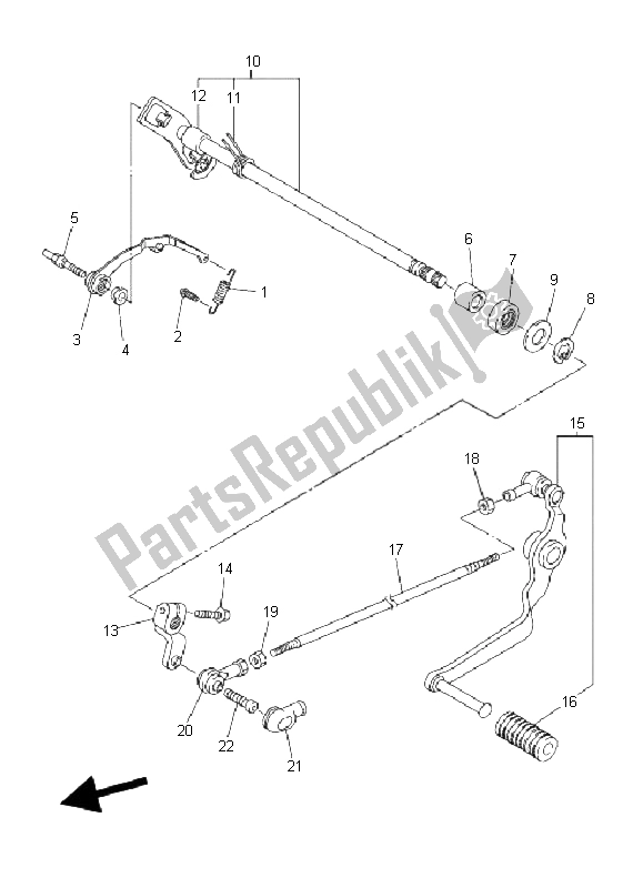 All parts for the Shift Shaft of the Yamaha FZ1 S Fazer 1000 2006