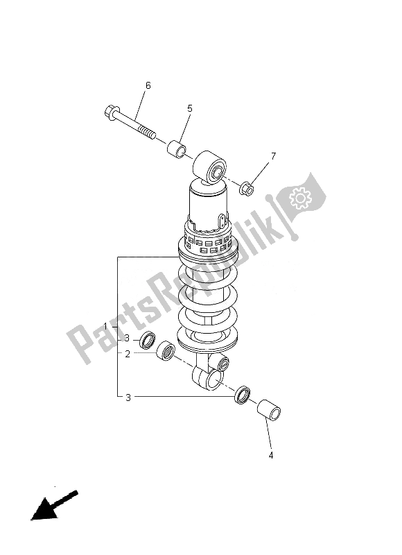 All parts for the Rear Suspension of the Yamaha FZ8 S 800 2014