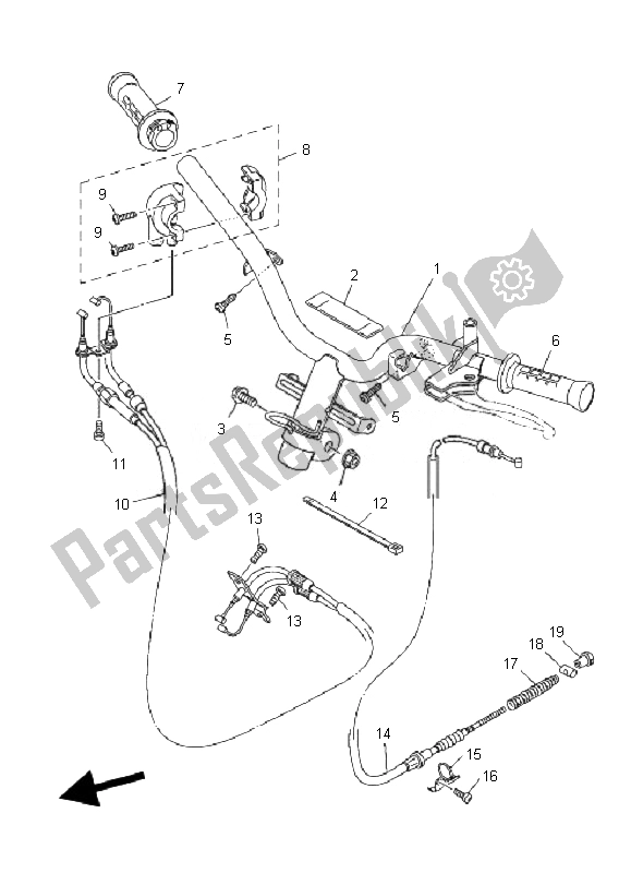 Wszystkie części do Uchwyt Kierownicy I Kabel Yamaha XC 125 Vity 2010