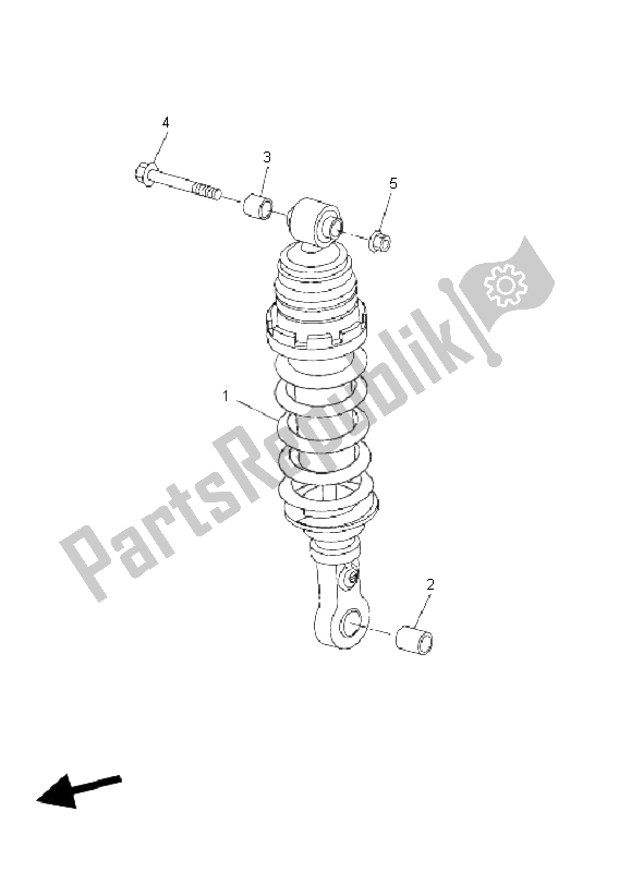 All parts for the Rear Suspension of the Yamaha FZ1 NA Fazer 1000 2009