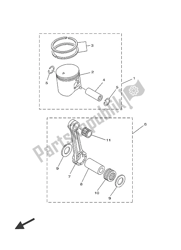 All parts for the Optional Parts 1 of the Yamaha YZ 250 2016