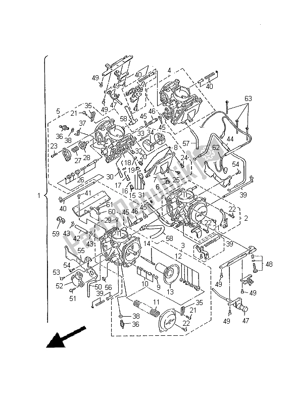 Toutes les pièces pour le Carburateur du Yamaha XVZ 1300A Royalstar 2000