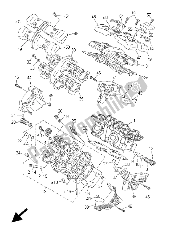 Wszystkie części do G? Owica Cylindra Yamaha Xvztf Royalstar Venture 1300 2001