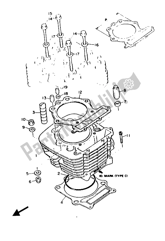 Todas las partes para Cilindro de Yamaha XT 600 1987