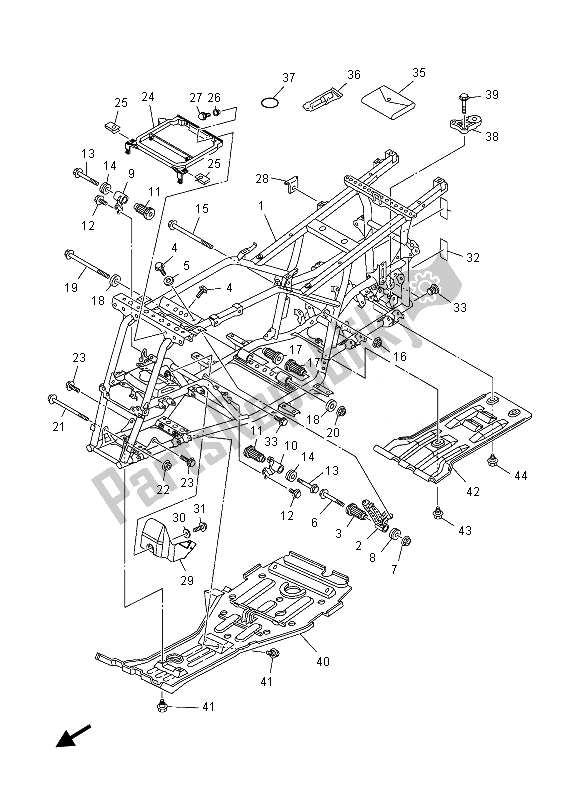 All parts for the Frame of the Yamaha YFM 450 FGD IRS Grizzly 4X4 2013