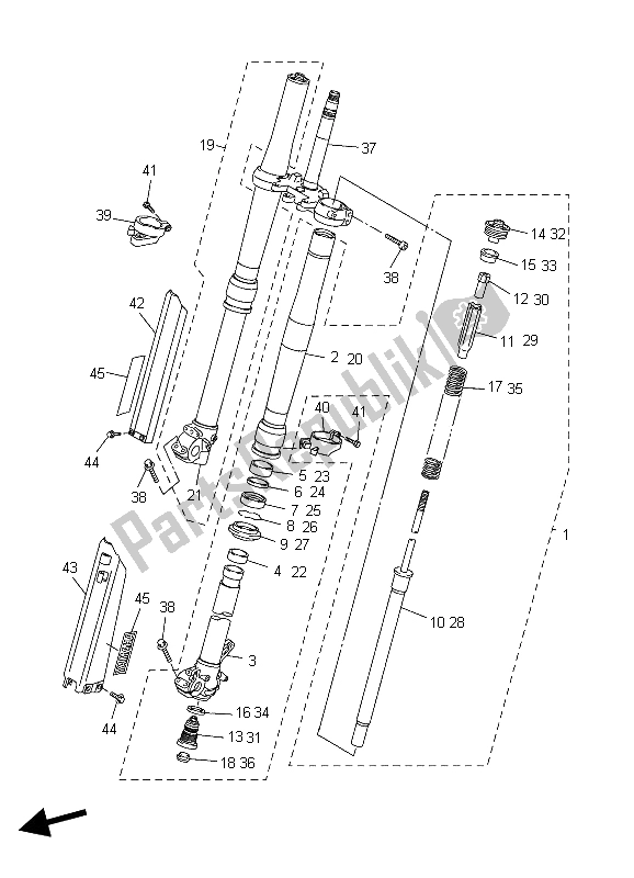 Tutte le parti per il Forcella Anteriore del Yamaha YZ 250F 2004