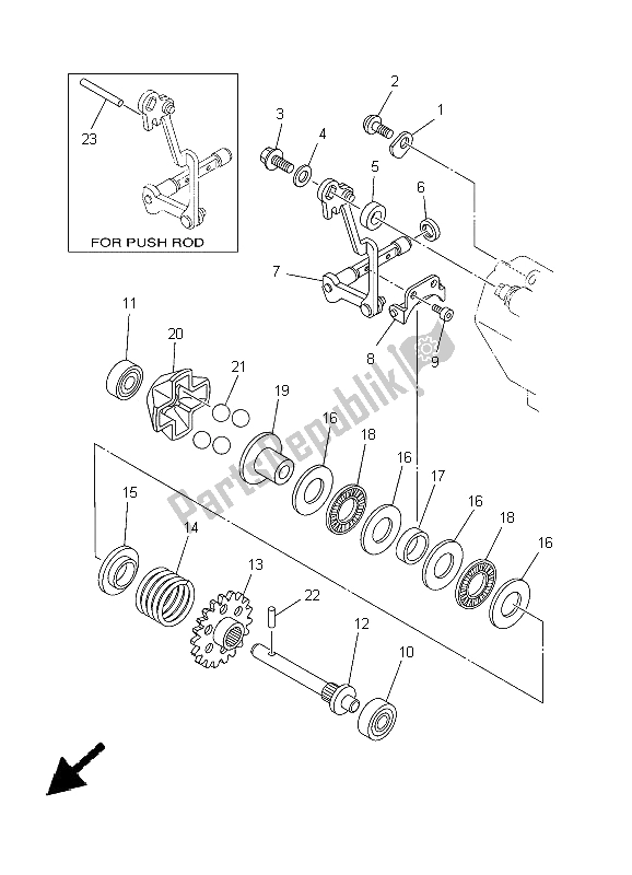 All parts for the Governor of the Yamaha YZ 250 2005