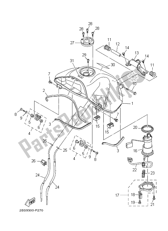 Toutes les pièces pour le Réservoir De Carburant (ms1) du Yamaha XT 1200 ZE 2015