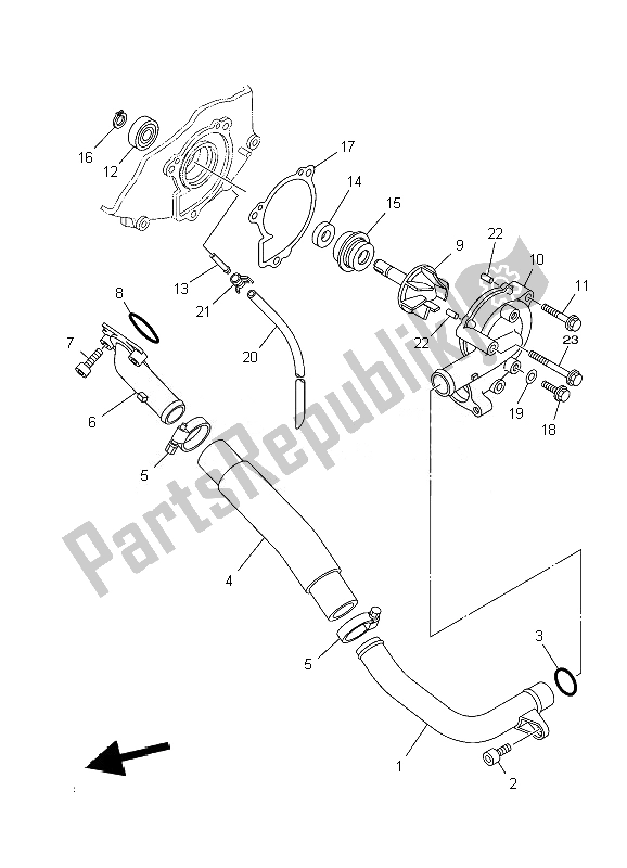 Tutte le parti per il Pompa Dell'acqua del Yamaha YFM 700F Grizzly FI EPS 4X4 2010