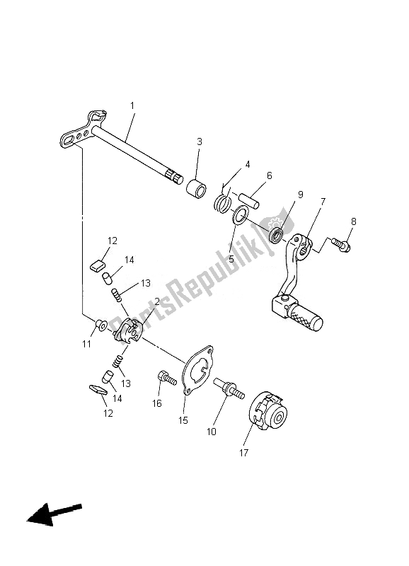 Todas las partes para Eje De Cambio de Yamaha WR 450F 2007