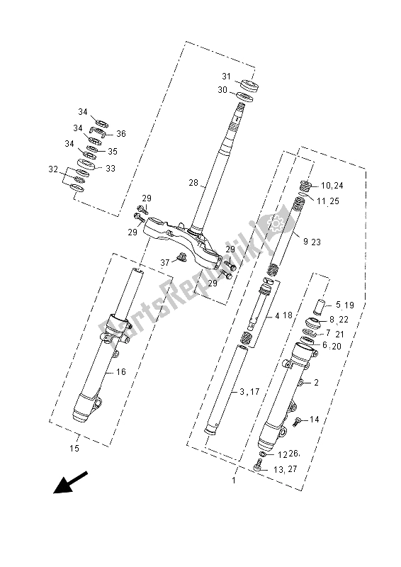 Tutte le parti per il Timone del Yamaha YP 125R MBL2 2015