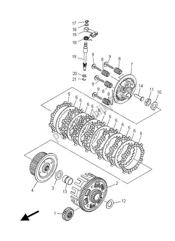 All parts for the Clutch of the Yamaha YZF R3A 300 2015