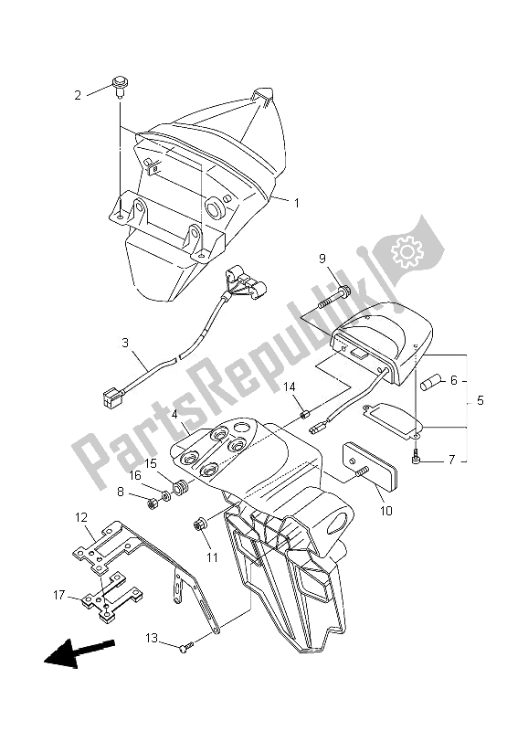 Todas as partes de Luz Traseira do Yamaha YZF R1 1000 2007