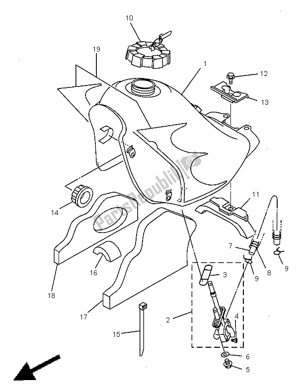 Tutte le parti per il Serbatoio Di Carburante del Yamaha DT 125R 1998