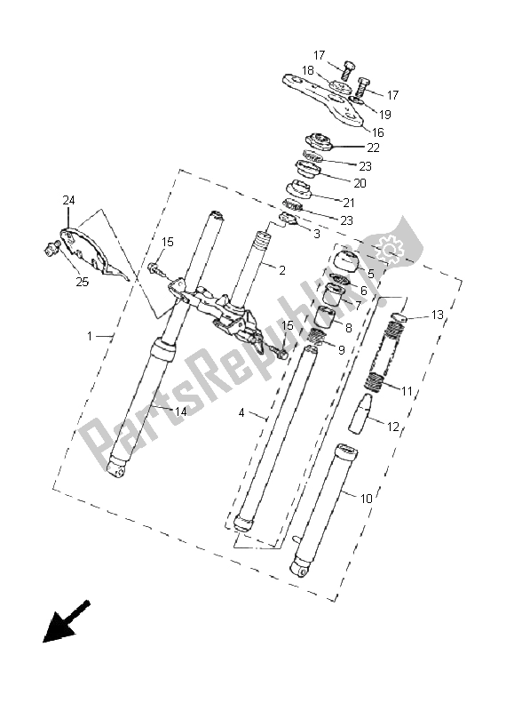 Todas as partes de Garfo Dianteiro do Yamaha PW 50 2005