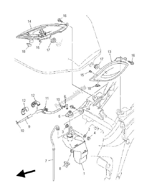 All parts for the Side Cover of the Yamaha TDM 900A 2008