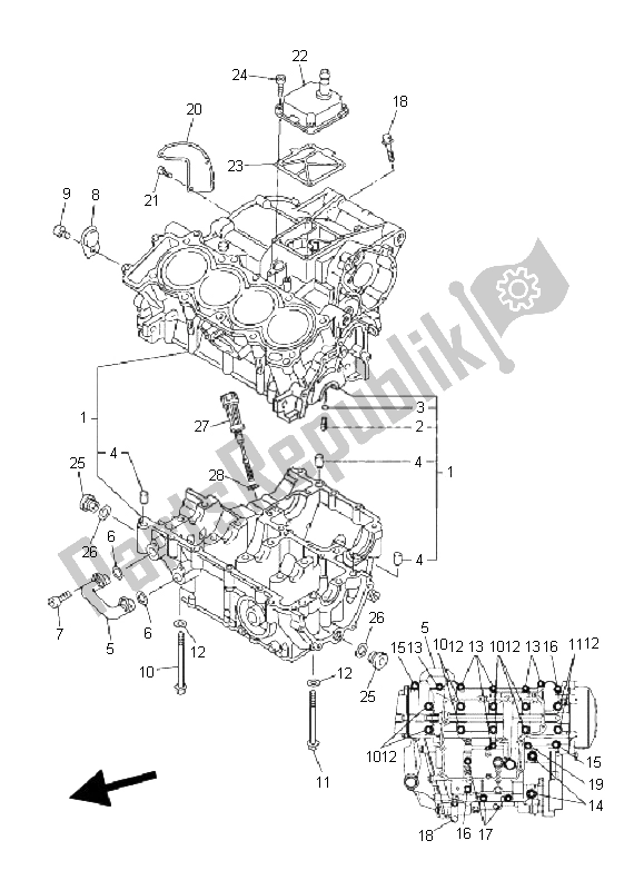 Todas as partes de Bloco Do Motor do Yamaha FZ6 SS Fazer 600 2006