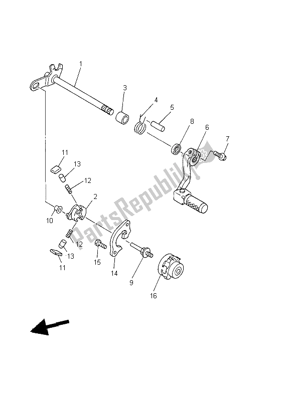 Todas las partes para Eje De Cambio de Yamaha WR 426 400F 2002