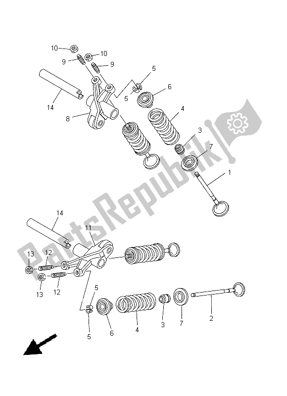 All parts for the Valve of the Yamaha T 135 FI Crypton X 2014