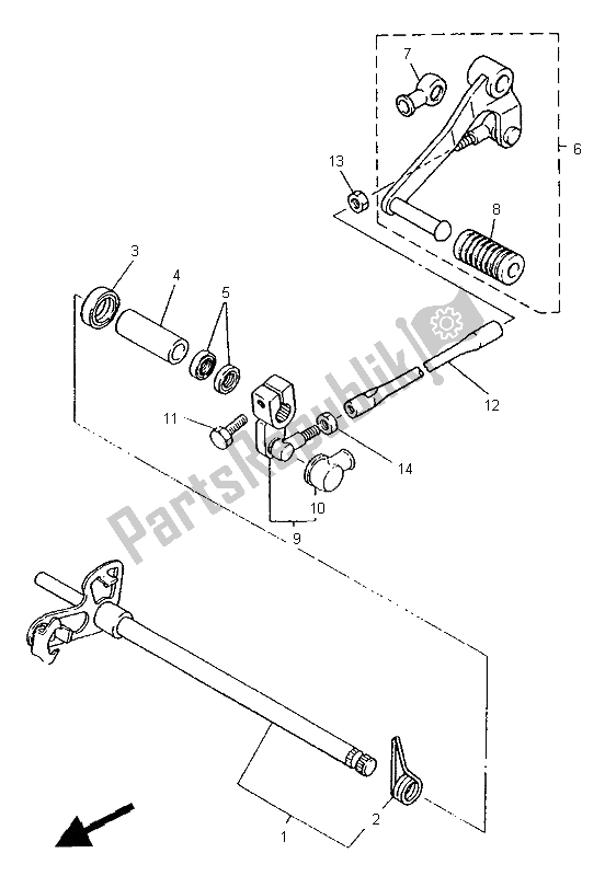 Toutes les pièces pour le Arbre De Changement du Yamaha FZR 600R 1995