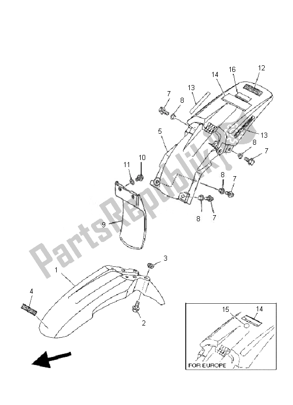 Toutes les pièces pour le Aile du Yamaha TT R 125 SW LW 2007