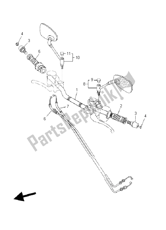 Todas las partes para Manija De Dirección Y Cable de Yamaha MT 01 5 YU4 1670 2006