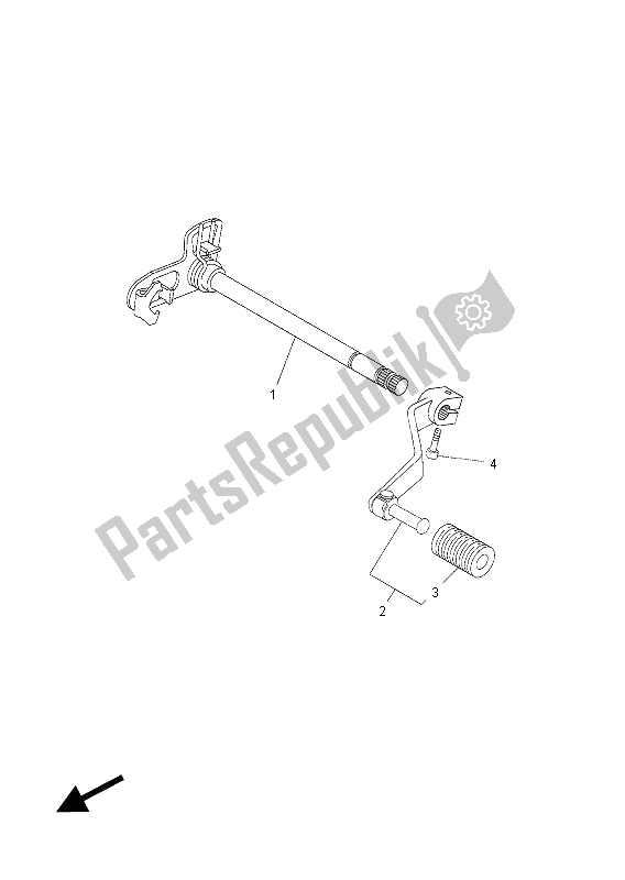 All parts for the Shift Shaft of the Yamaha XT 660Z Tenere 2012