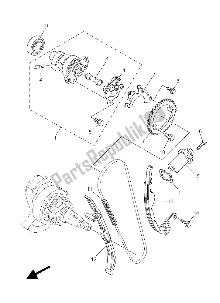 All parts for the Camshaft & Chain of the Yamaha YFM 700 Fwad Grizzly EPS 2015