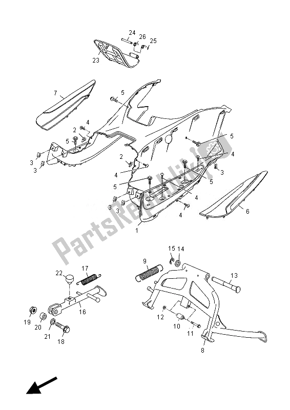 Todas las partes para Soporte Y Reposapiés de Yamaha YP 125R 2013