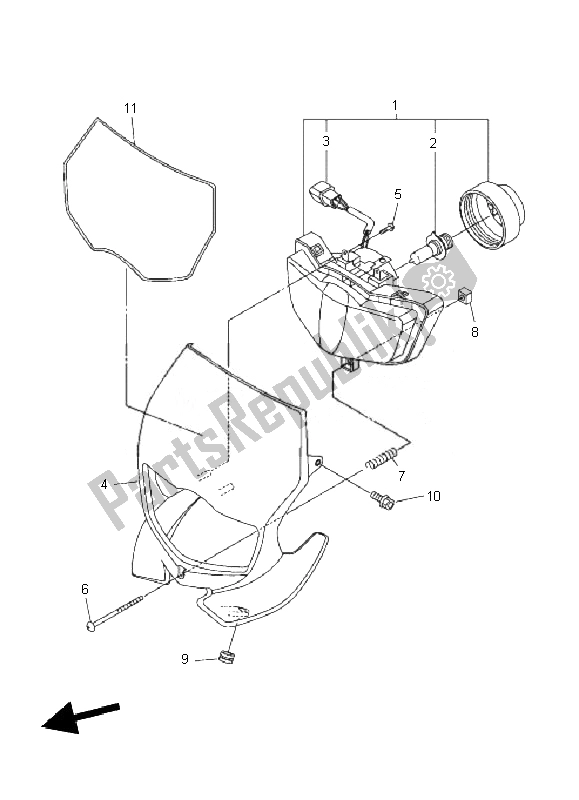 Wszystkie części do Reflektor Yamaha WR 250F 2010