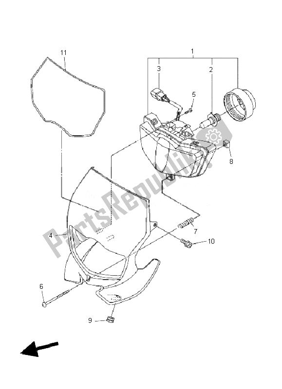 Alle onderdelen voor de Koplamp van de Yamaha WR 250F 2010