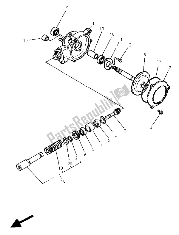 All parts for the Drive Shaft of the Yamaha PW 50 1995