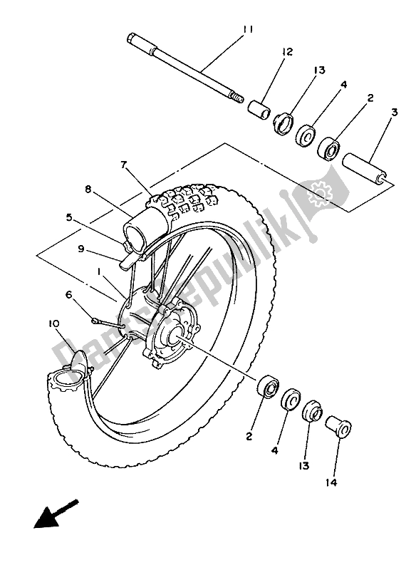 Todas as partes de Roda Da Frente do Yamaha YZ 125 1986