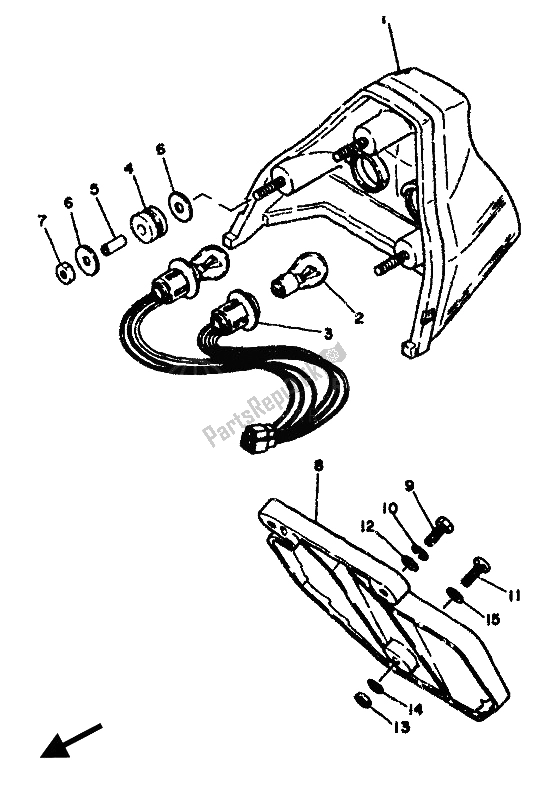 Tutte le parti per il Fanale Posteriore del Yamaha RD 350F 1985