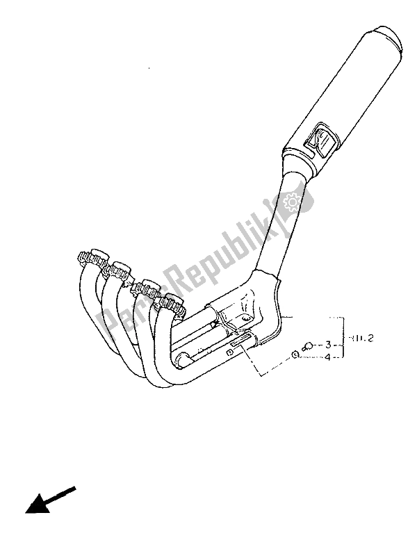 All parts for the Alternate (exhaust) (for Se) of the Yamaha FZ 750 Genesis 1988