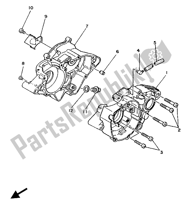 Tutte le parti per il Carter del Yamaha YZ 80 1986