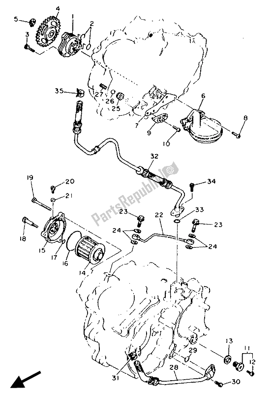 Tutte le parti per il Pompa Dell'olio del Yamaha XT 600E 1990