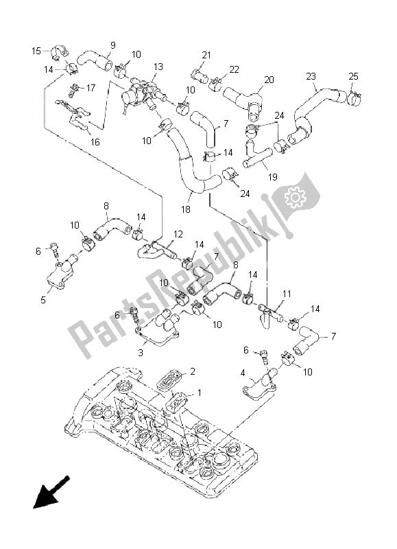 All parts for the Air Induction System of the Yamaha FJR 1300 2001