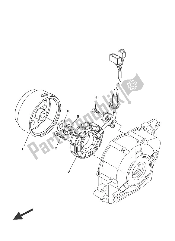 All parts for the Generator of the Yamaha TT R 110E 2016