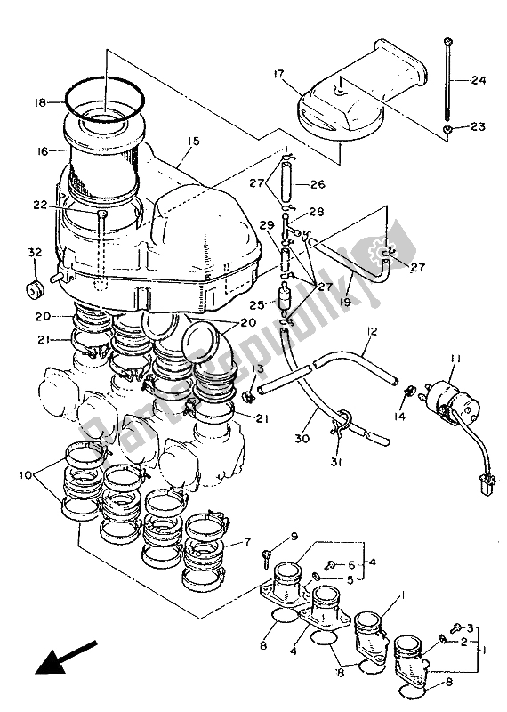 Tutte le parti per il Presa del Yamaha FZ 750R 1988