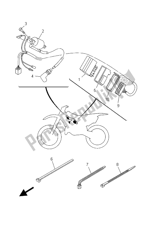 Toutes les pièces pour le électrique 1 du Yamaha YZ 125 2003