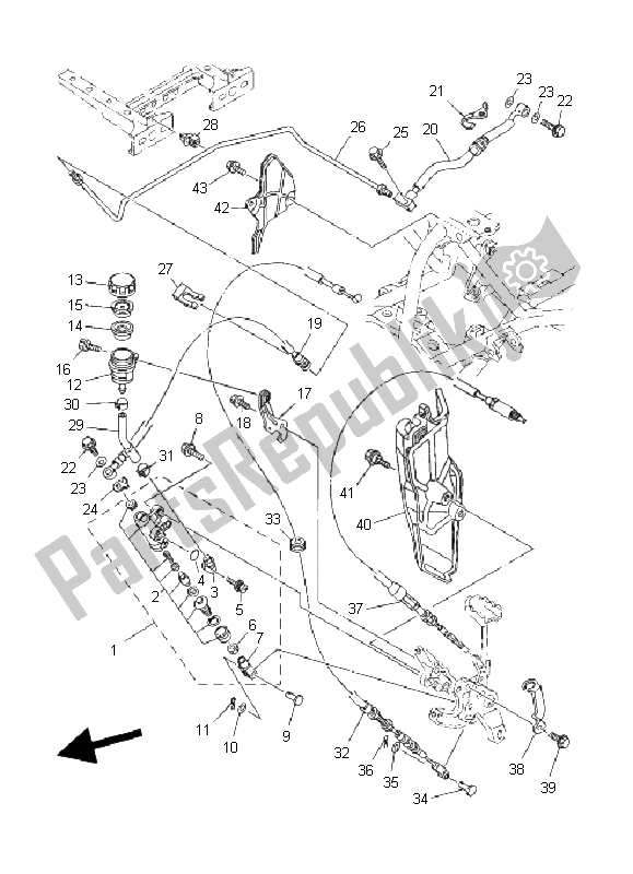 Wszystkie części do Tylny Cylinder G?ówny Yamaha YFM 660F Grizzly 2003