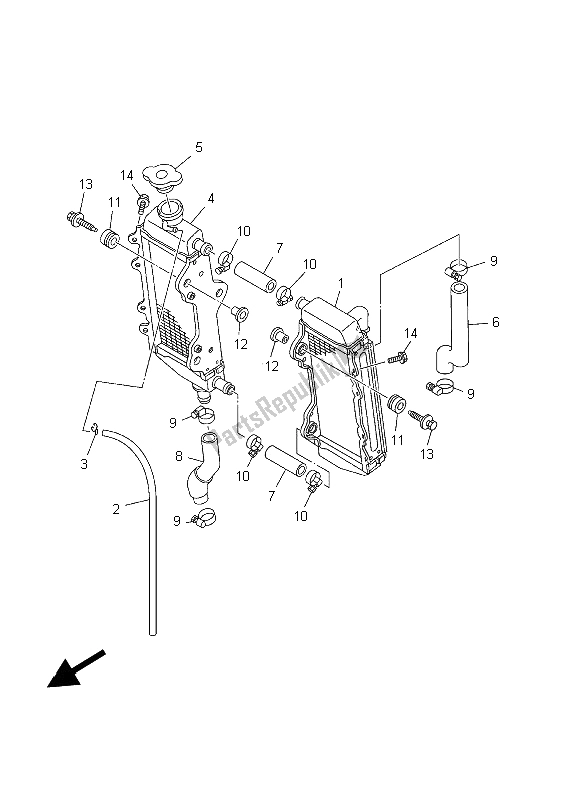 Toutes les pièces pour le Tuyau De Radiateur du Yamaha YZ 250 2003