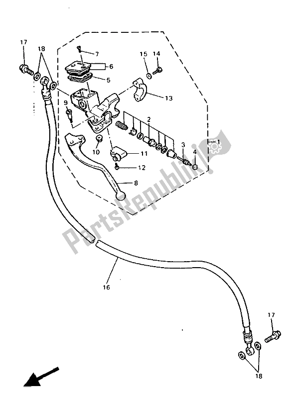 Todas las partes para Cilindro Maestro Delantero de Yamaha FZR 1000 1994