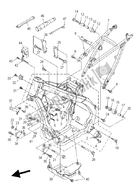 Todas las partes para Marco de Yamaha YZ 250F 2011