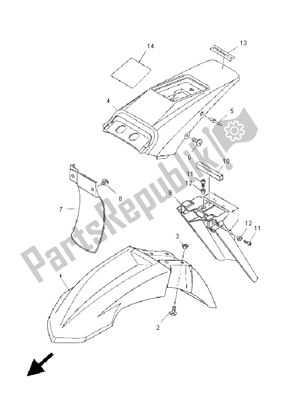 All parts for the Fender of the Yamaha DT 125X 2005