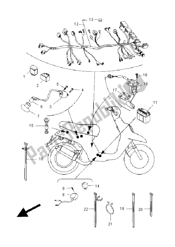 All parts for the Electrical 2 of the Yamaha CW 50L 2011